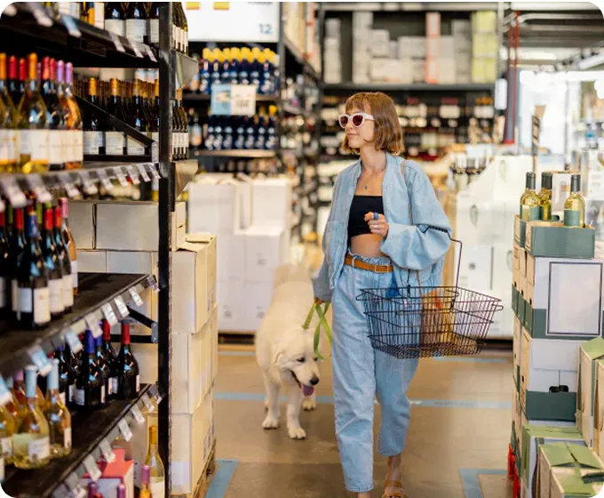Dog in a store