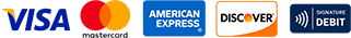 Visa, Mastercard, American Express, Discover, and Signature Debit