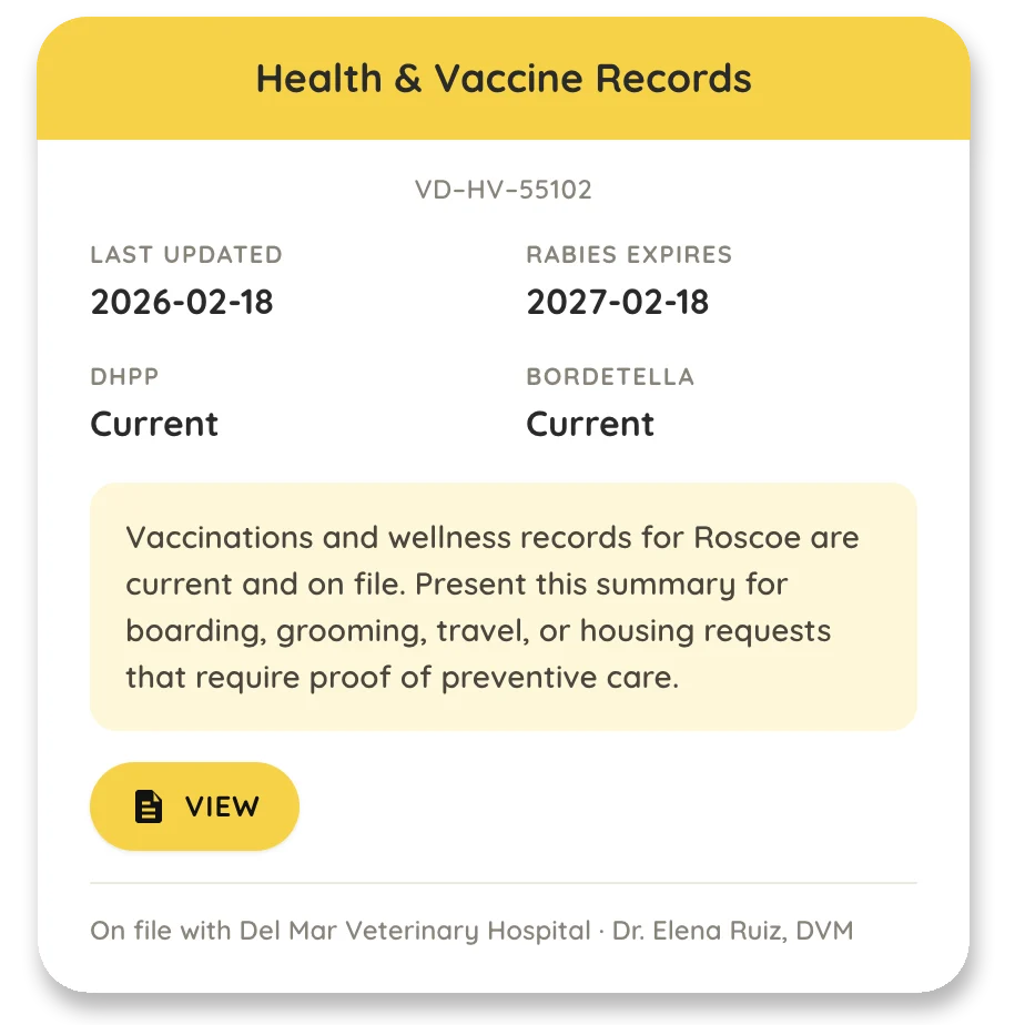 Health records and verification scan